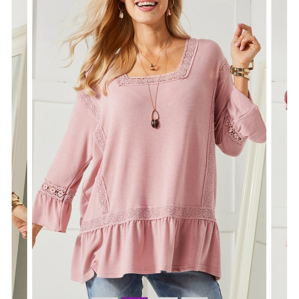 🆕️Suzanne Betro | Pink Knit Top - Picture 2 of 10